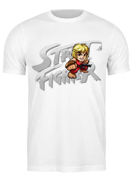 Заказать мужскую футболку в Москве. Футболка классическая Street Fighter #mini Ken от StreetMag - готовые дизайны и нанесение принтов.