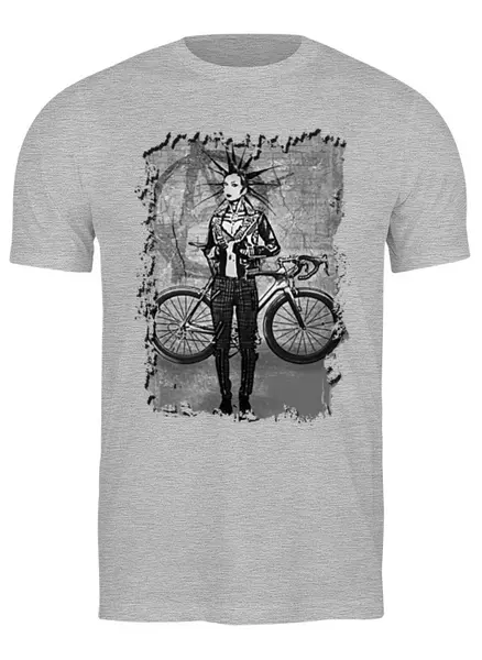 Заказать мужскую футболку в Москве. Футболка классическая Punk Girl Biker от oneredfoxstore@gmail.com - готовые дизайны и нанесение принтов.