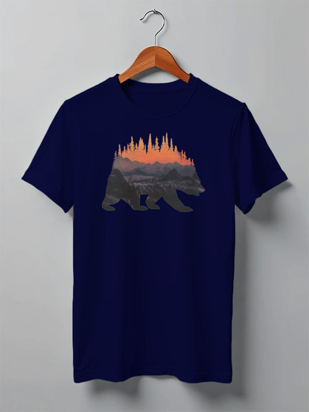 Заказать мужскую футболку в Москве. Футболка классическая Bear Here от oneredfoxstore@gmail.com - готовые дизайны и нанесение принтов.