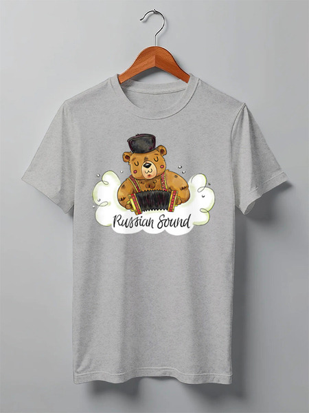 Заказать мужскую футболку в Москве. Футболка классическая Bear Here от oneredfoxstore@gmail.com - готовые дизайны и нанесение принтов.