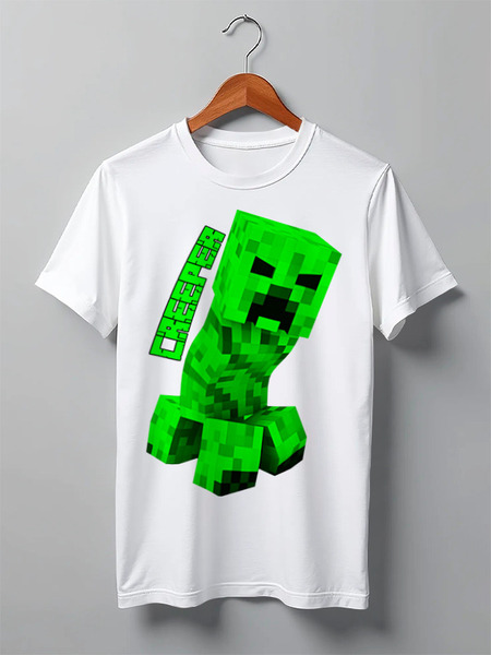 Заказать мужскую футболку в Москве. Футболка классическая MINECRAFT CREEPER от weeert - готовые дизайны и нанесение принтов.