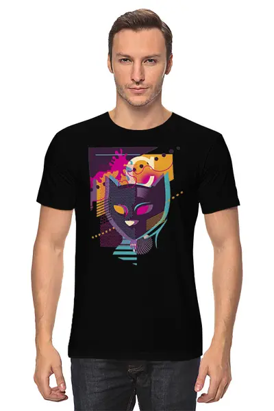 Заказать мужскую футболку в Москве. Футболка классическая Cats Here от oneredfoxstore@gmail.com - готовые дизайны и нанесение принтов.
