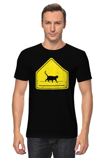 Заказать мужскую футболку в Москве. Футболка классическая Road cat от skynatural - готовые дизайны и нанесение принтов.