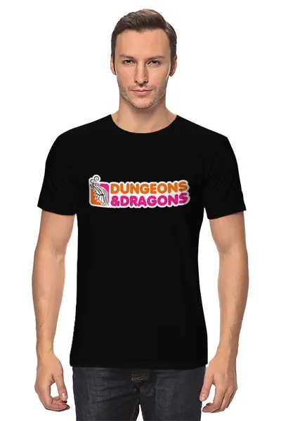 Заказать мужскую футболку в Москве. Футболка классическая Dungeons & Dragons от fanart - готовые дизайны и нанесение принтов.