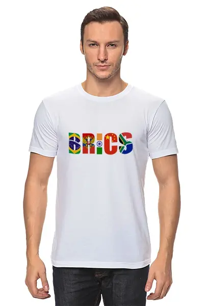 Заказать мужскую футболку в Москве. Футболка классическая BRICS - БРИКС от trend - готовые дизайны и нанесение принтов.
