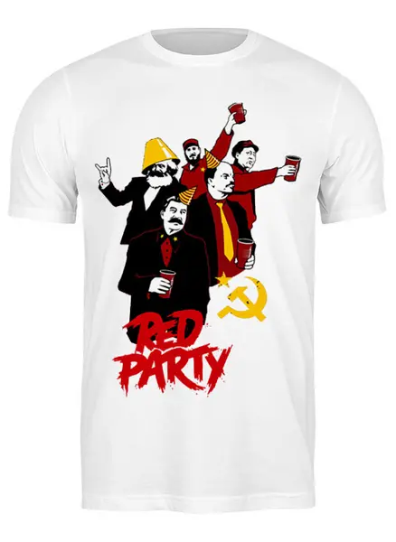 Заказать мужскую футболку в Москве. Футболка классическая Red Party от Leichenwagen - готовые дизайны и нанесение принтов.