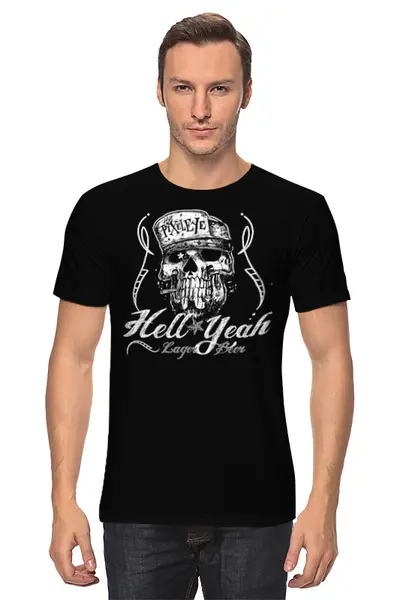 Заказать мужскую футболку в Москве. Футболка классическая Hell Yeah от Leichenwagen - готовые дизайны и нанесение принтов.