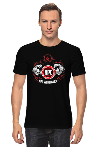Заказать мужскую футболку в Москве. Футболка классическая NPC red black t-shot  от KinoArt - готовые дизайны и нанесение принтов.