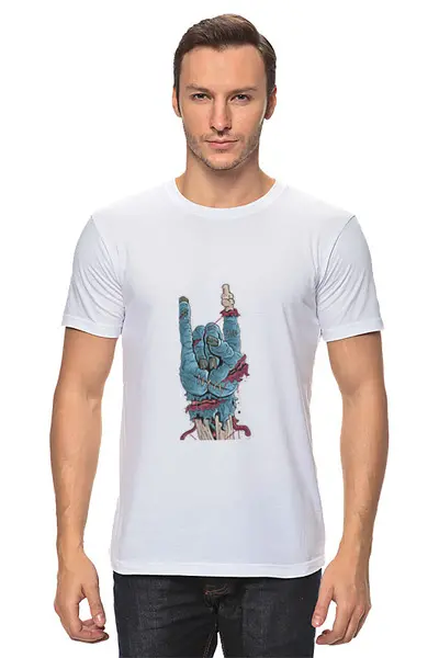 Заказать мужскую футболку в Москве. Футболка классическая Зомби от acidhouses - готовые дизайны и нанесение принтов.