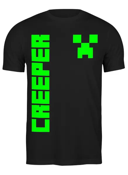 Заказать мужскую футболку в Москве. Футболка классическая MINECRAFT CREEPER от weeert - готовые дизайны и нанесение принтов.