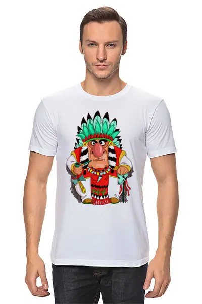 Заказать мужскую футболку в Москве. Футболка классическая ◈ Indian ◈ от balden - готовые дизайны и нанесение принтов.