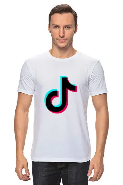 Заказать мужскую футболку в Москве. Футболка классическая TikTok  от DESIGNER   - готовые дизайны и нанесение принтов.