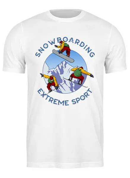 Заказать мужскую футболку в Москве. Футболка классическая Сноубординг от balden - готовые дизайны и нанесение принтов.