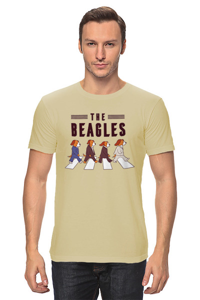 Заказать мужскую футболку в Москве. Футболка классическая The Beagles от skynatural - готовые дизайны и нанесение принтов.