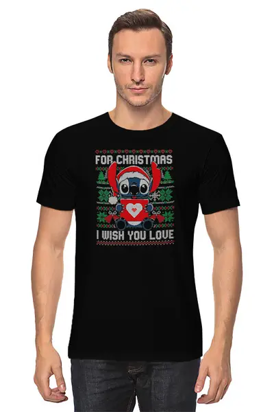 Заказать мужскую футболку в Москве. Футболка классическая Рождество    от T-shirt print  - готовые дизайны и нанесение принтов.