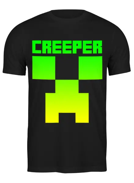 Заказать мужскую футболку в Москве. Футболка классическая MINECRAFT CREEPER от vista12761@rambler.ru - готовые дизайны и нанесение принтов.