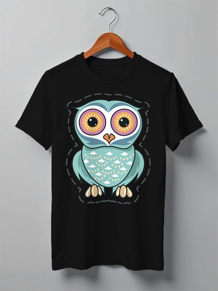 Заказать мужскую футболку в Москве. Футболка классическая Owl Here от oneredfoxstore@gmail.com - готовые дизайны и нанесение принтов.