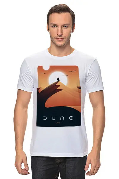Заказать мужскую футболку в Москве. Футболка классическая Дюна / Dune от kino.printio.ru - готовые дизайны и нанесение принтов.