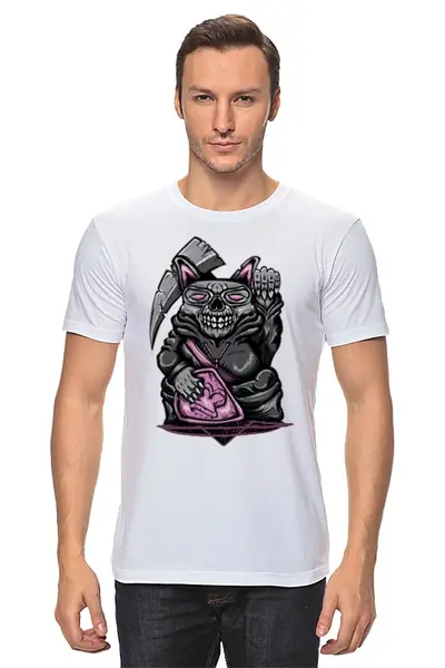 Заказать мужскую футболку в Москве. Футболка классическая Rat Skull от Leichenwagen - готовые дизайны и нанесение принтов.