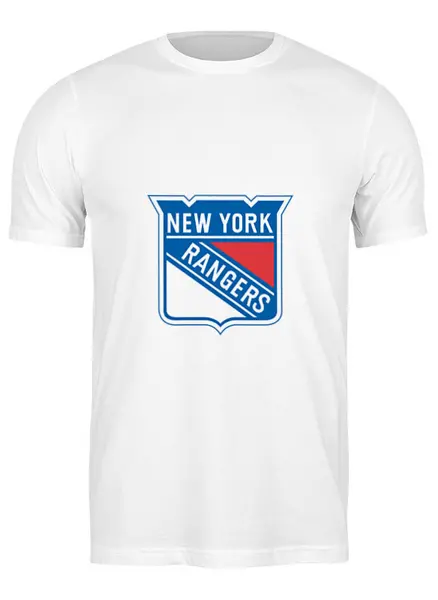 Заказать мужскую футболку в Москве. Футболка классическая New York Rangers от BURNSHIRTS - готовые дизайны и нанесение принтов.