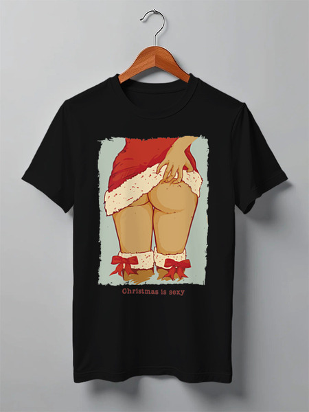 Заказать мужскую футболку в Москве. Футболка классическая Christmas is sexy от skynatural - готовые дизайны и нанесение принтов.