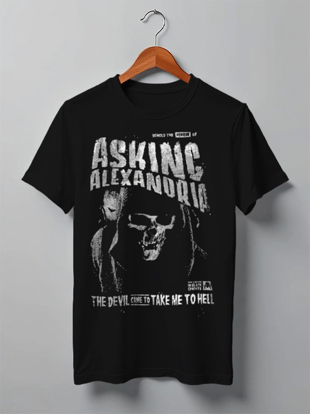 Заказать мужскую футболку в Москве. Футболка классическая Asking alexandria от Серега Шнайдер - готовые дизайны и нанесение принтов.