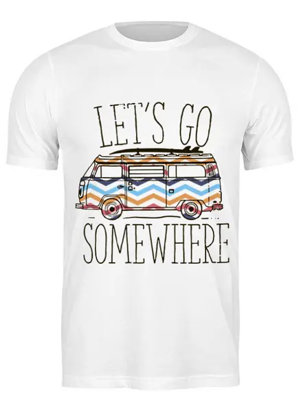Заказать мужскую футболку в Москве. Футболка классическая Lets go somewhere от Kostya  - готовые дизайны и нанесение принтов.