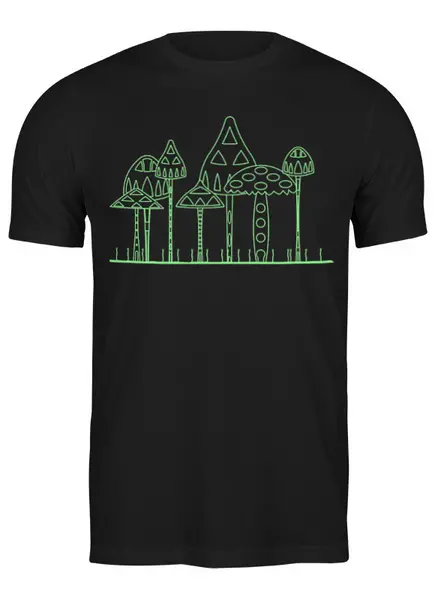 Заказать мужскую футболку в Москве. Футболка классическая Mushrooms от oneredfoxstore@gmail.com - готовые дизайны и нанесение принтов.