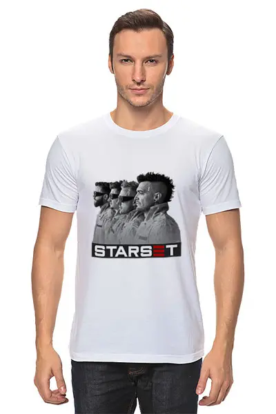 Заказать мужскую футболку в Москве. Футболка классическая Starset от OEX design - готовые дизайны и нанесение принтов.