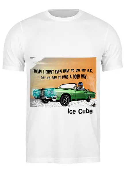 Заказать мужскую футболку в Москве. Футболка классическая Ice Cube от Fedor - готовые дизайны и нанесение принтов.