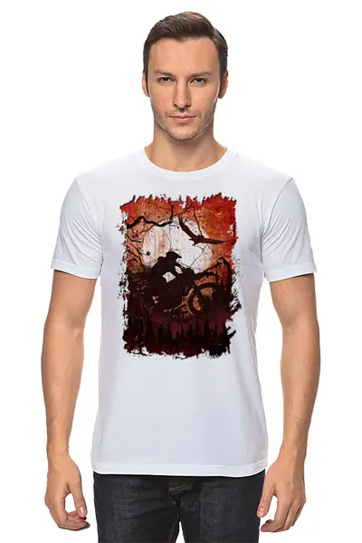 Заказать мужскую футболку в Москве. Футболка классическая Dirt Rider от oneredfoxstore@gmail.com - готовые дизайны и нанесение принтов.