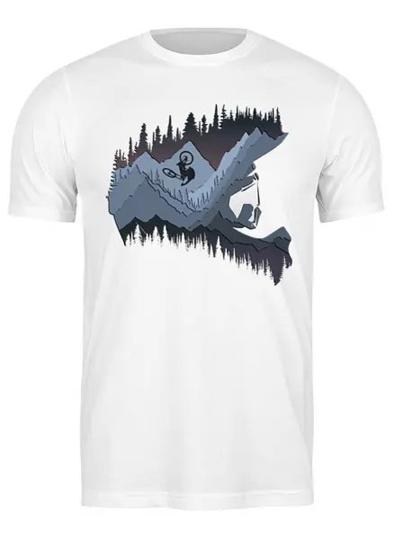 Заказать мужскую футболку в Москве. Футболка классическая Fullface MTB Rider от oneredfoxstore@gmail.com - готовые дизайны и нанесение принтов.