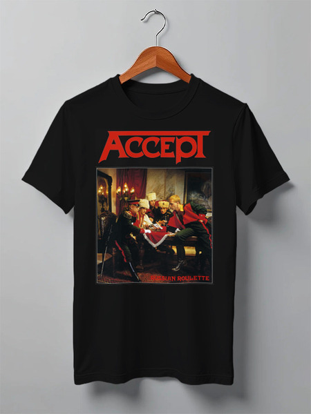 Заказать мужскую футболку в Москве. Футболка классическая Accept band от Leichenwagen - готовые дизайны и нанесение принтов.