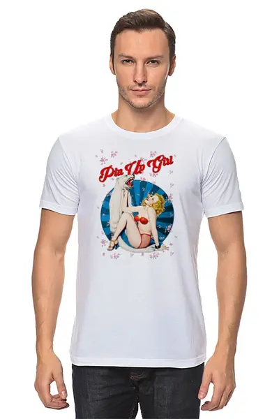 Заказать мужскую футболку в Москве. Футболка классическая Pin Up Girl от OEX design - готовые дизайны и нанесение принтов.