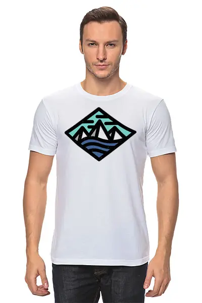 Заказать мужскую футболку в Москве. Футболка классическая Mountains от oneredfoxstore@gmail.com - готовые дизайны и нанесение принтов.