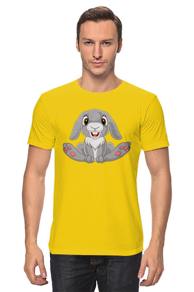 Заказать мужскую футболку в Москве. Футболка классическая Весёлый кролик от skynatural - готовые дизайны и нанесение принтов.