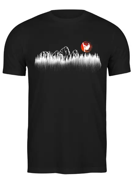 Заказать мужскую футболку в Москве. Футболка классическая Forest Mnimal Rider от oneredfoxstore@gmail.com - готовые дизайны и нанесение принтов.