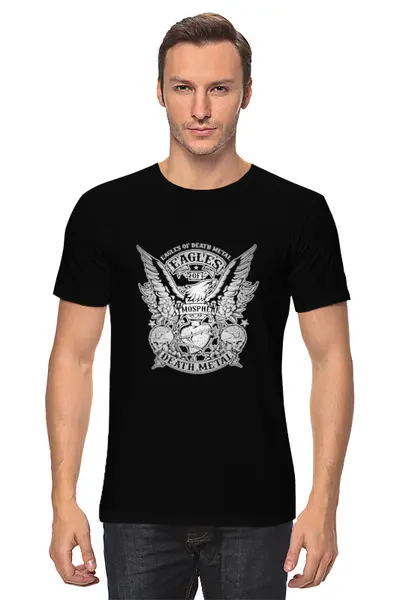 Заказать мужскую футболку в Москве. Футболка классическая Eagles of Death Metal от geekbox - готовые дизайны и нанесение принтов.