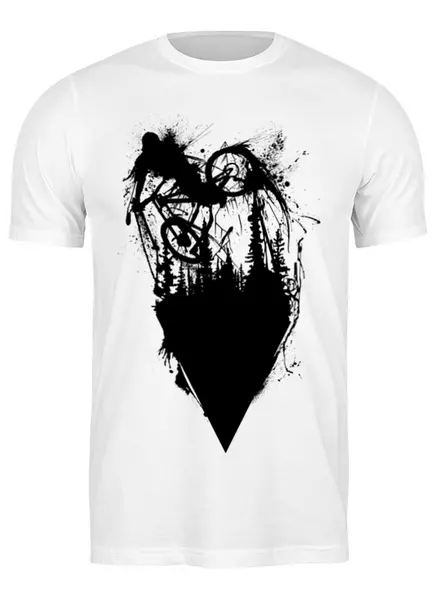 Заказать мужскую футболку в Москве. Футболка классическая Mountain Bike от oneredfoxstore@gmail.com - готовые дизайны и нанесение принтов.