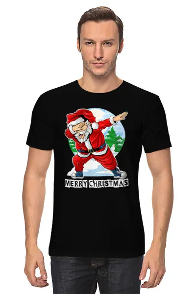 Заказать мужскую футболку в Москве. Футболка классическая Santa Dab от balden - готовые дизайны и нанесение принтов.