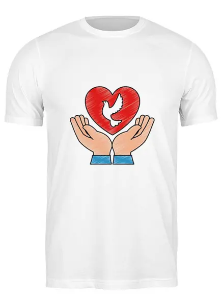 Заказать мужскую футболку в Москве. Футболка классическая Доброе сердце от Данил Шрайнер - готовые дизайны и нанесение принтов.
