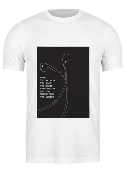 Заказать мужскую футболку в Москве. Футболка классическая Музыка от illunovart  - готовые дизайны и нанесение принтов.