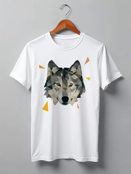 Заказать мужскую футболку в Москве. Футболка классическая Волк (Wolf) от coolmag - готовые дизайны и нанесение принтов.