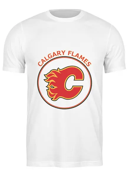 Заказать мужскую футболку в Москве. Футболка классическая Calgary Flames от kspsshop - готовые дизайны и нанесение принтов.