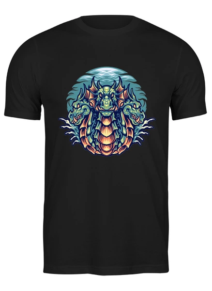 Заказать мужскую футболку в Москве. Футболка классическая Трёхголовый дракон от skynatural - готовые дизайны и нанесение принтов.