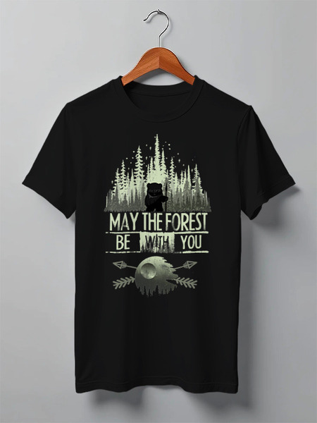 Заказать мужскую футболку в Москве. Футболка классическая May The Forest от oneredfoxstore@gmail.com - готовые дизайны и нанесение принтов.