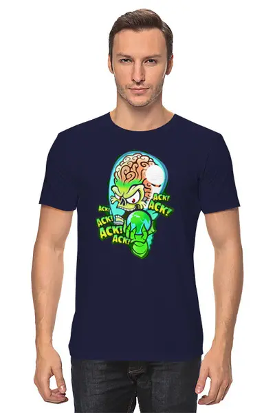 Заказать мужскую футболку в Москве. Футболка классическая Атака пришельцев от T-shirt print  - готовые дизайны и нанесение принтов.