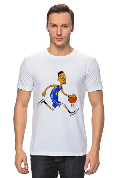 Заказать мужскую футболку в Москве. Футболка классическая Баскетболист от hideo_kojima - готовые дизайны и нанесение принтов.