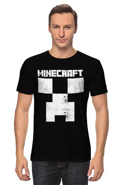 Заказать мужскую футболку в Москве. Футболка классическая MINECRAFT CREEPER от vista12761@rambler.ru - готовые дизайны и нанесение принтов.