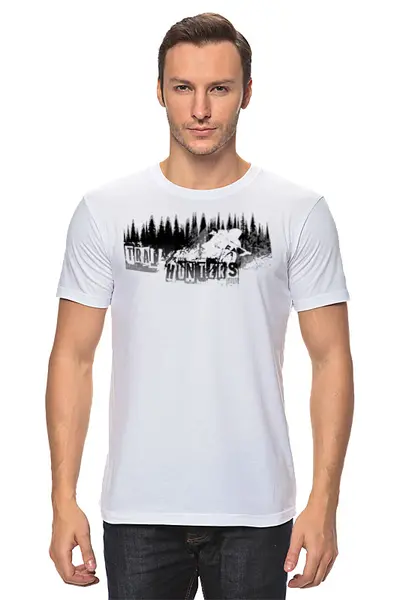 Заказать мужскую футболку в Москве. Футболка классическая Mountain Bike от oneredfoxstore@gmail.com - готовые дизайны и нанесение принтов.